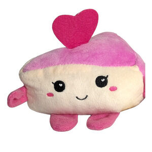 Fuzzy Friends Stuffed Kids Plushie Heart Cake Slice